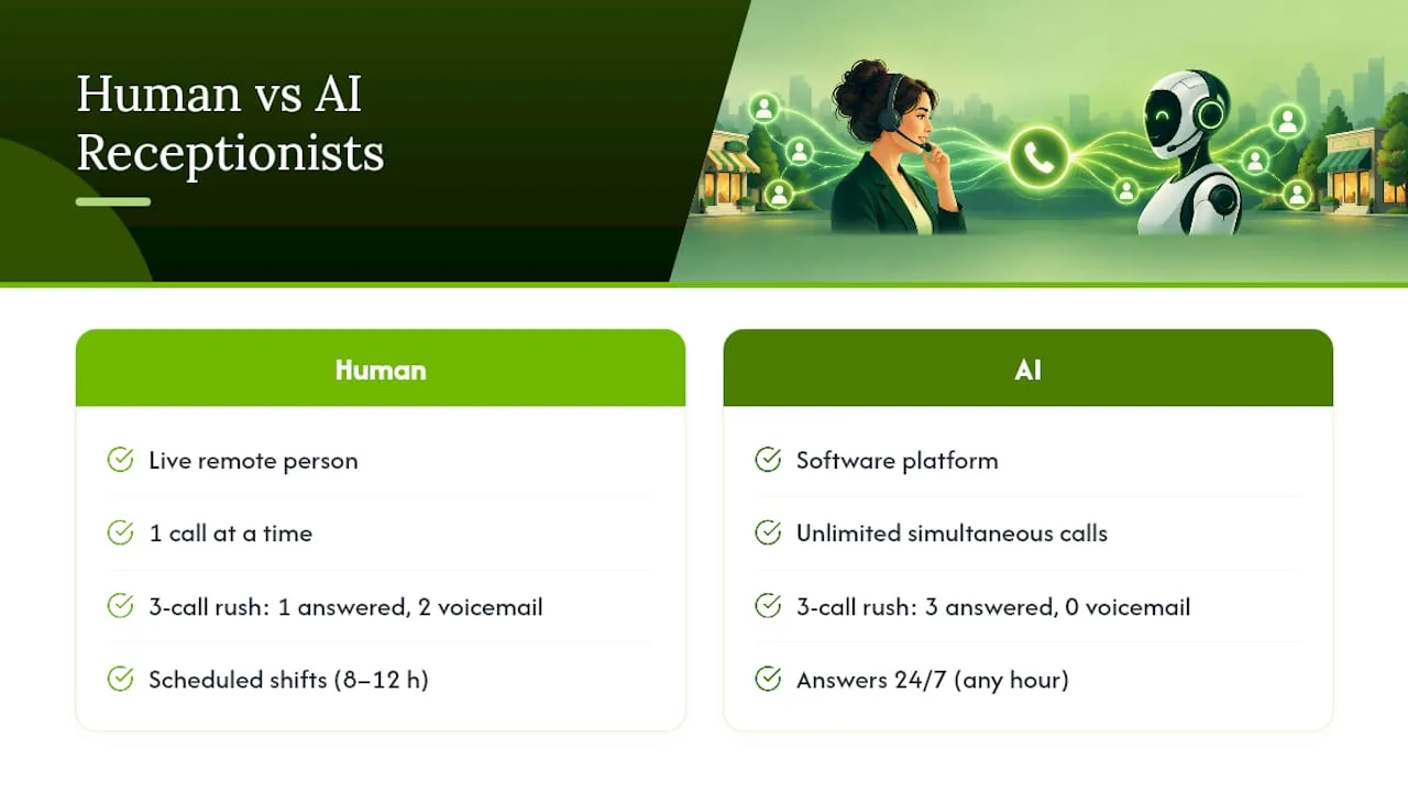 Comparison of human and AI call capacity