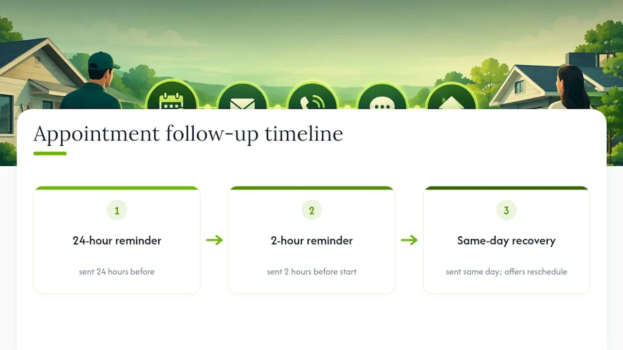 Appointment reminder and recovery timeline